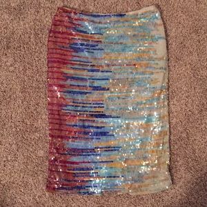 French connection sequin pencil skirt